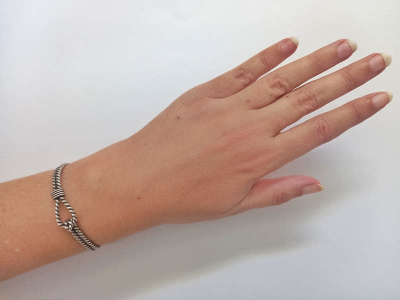 Vintage sterling silver twisted rope bangle (1970s)
