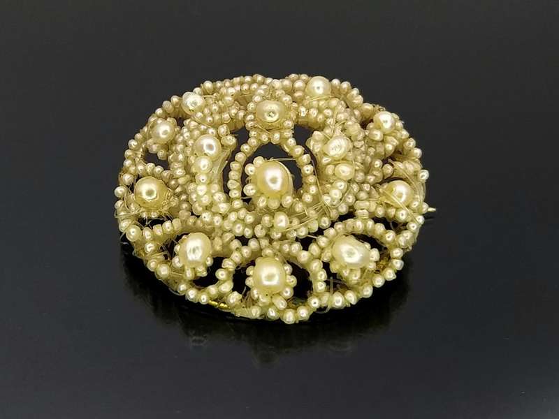 *RARE* antique 15ct gold & seed pearl brooch