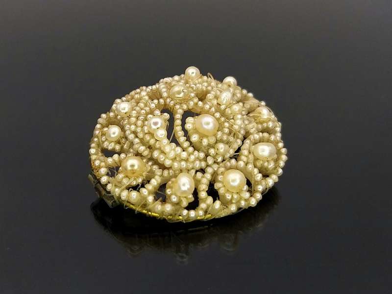 *RARE* antique 15ct gold & seed pearl brooch