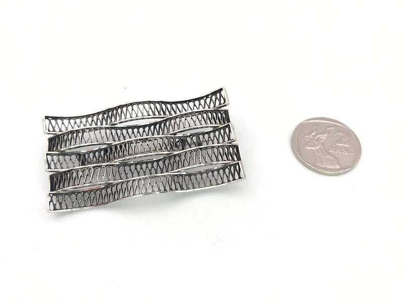 Sterling Silver Scandinavian wave brooch