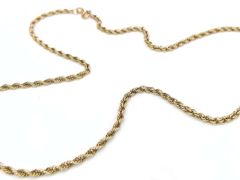 Vintage 9ct gold rope chain