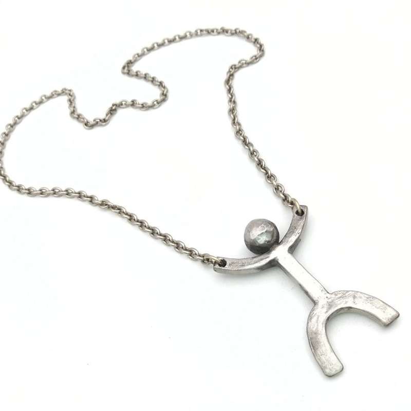 Danish Mid-Century Modern pewter necklace by Ander Andersen