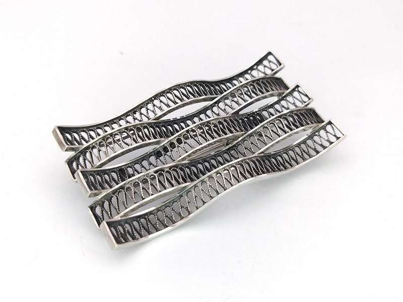 Sterling Silver Scandinavian wave brooch