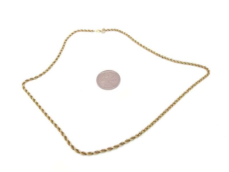 Vintage 9ct gold rope chain