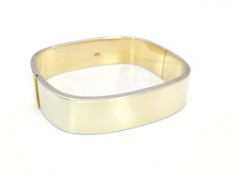 Gilded sterling silver Modernist bangle