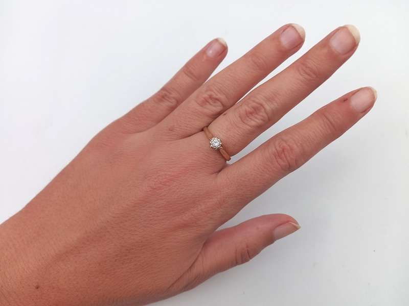 Classic solitaire diamond engagement ring (9ct gold)