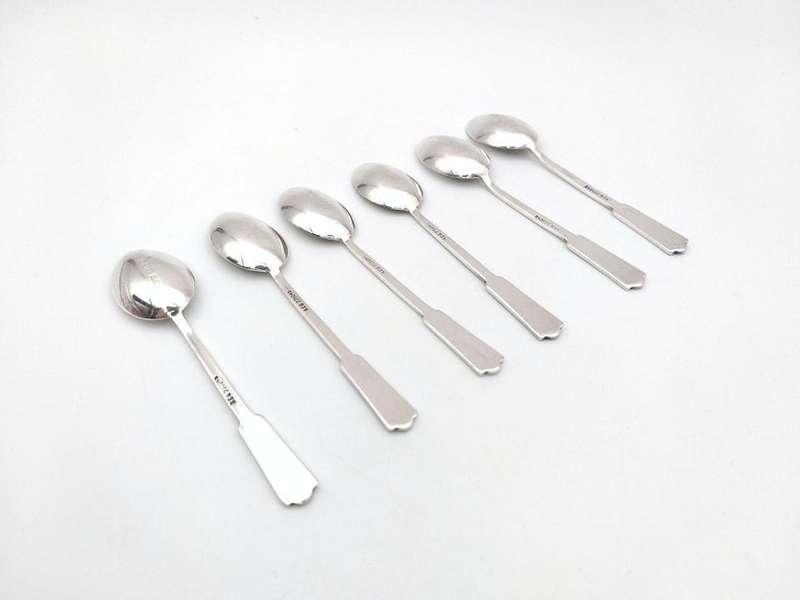 Art Deco sterling silver & enamel demitasse teaspoons