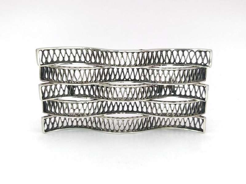 Sterling Silver Scandinavian wave brooch