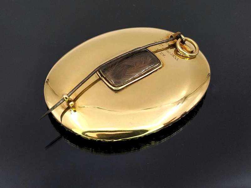 Antique 18ct gold memento mori locket with miniature oil painting