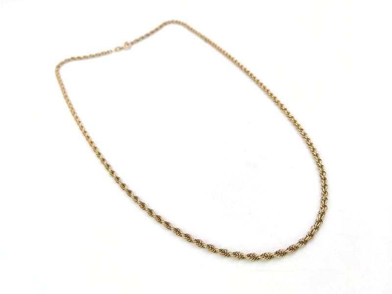 Vintage 9ct gold rope chain