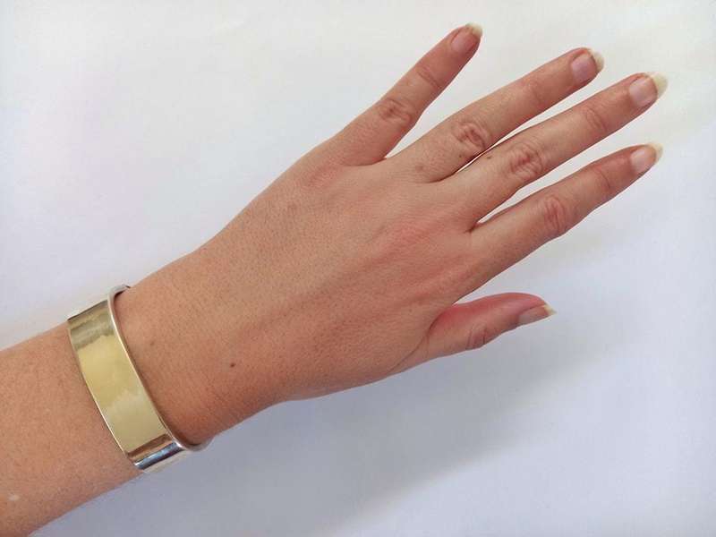 Gilded sterling silver Modernist bangle
