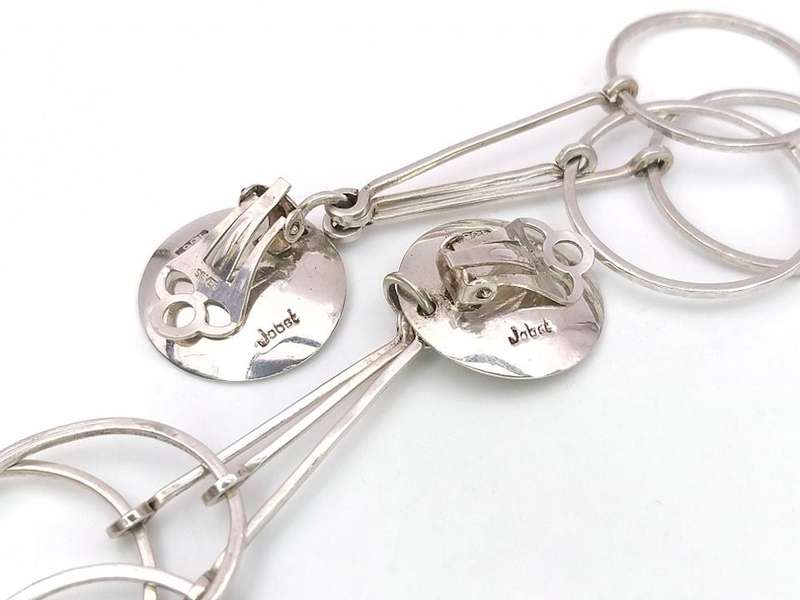 Mid-Century Modern sterling silver earrings by Kurt Jobst (renowned SA silversmith)