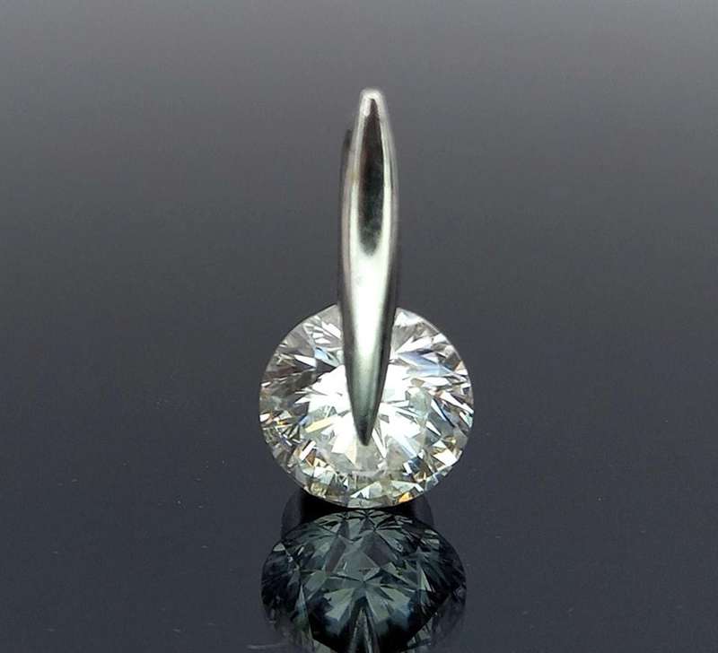 Modernist white gold and sparkly CZ pendant