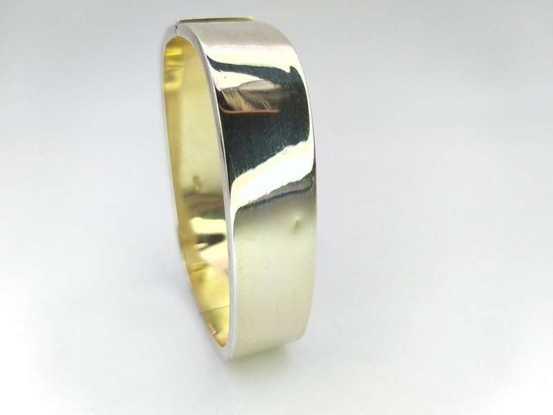 Gilded sterling silver Modernist bangle