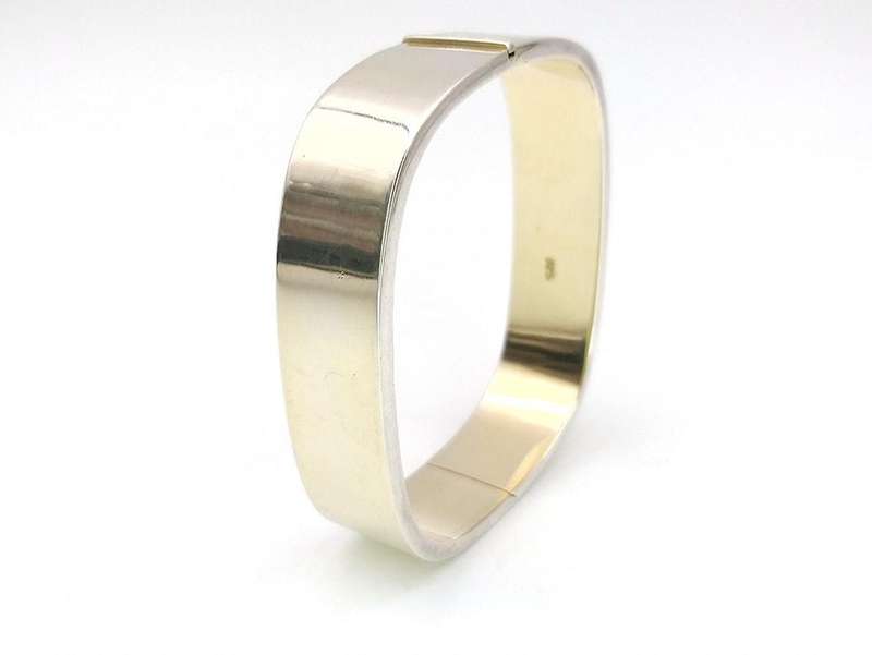 Gilded sterling silver Modernist bangle