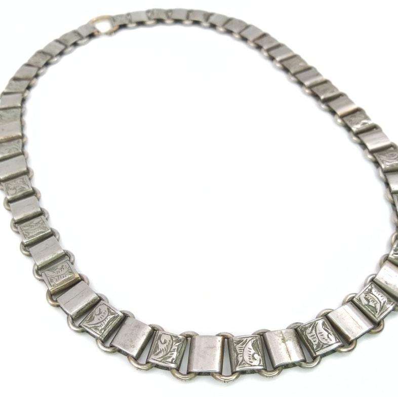 Antique book chain necklace