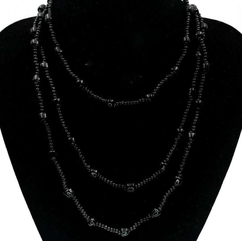 French jet Flapper style necklace