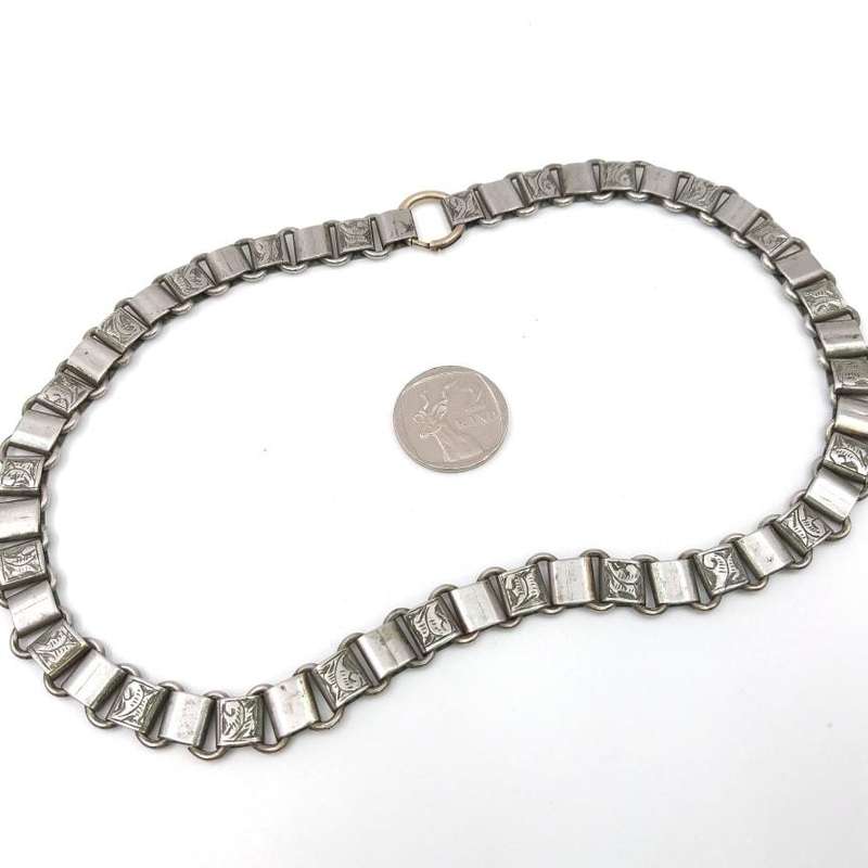 Antique book chain necklace