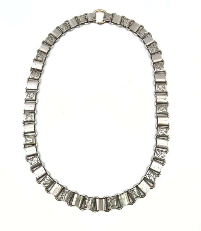Antique book chain necklace