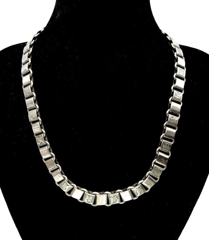 Antique book chain necklace