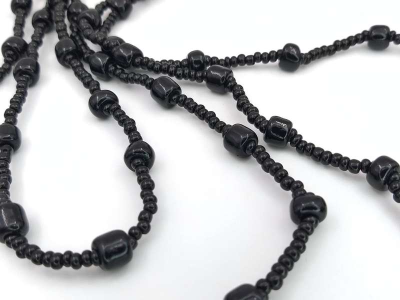 French jet Flapper style necklace