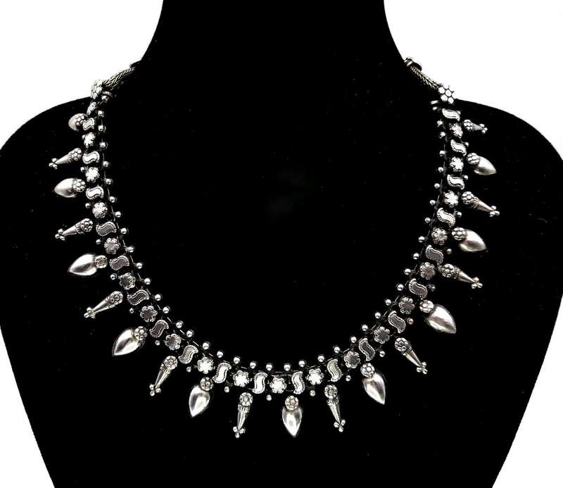 Sumptuous Rajasthani sterling silver necklace