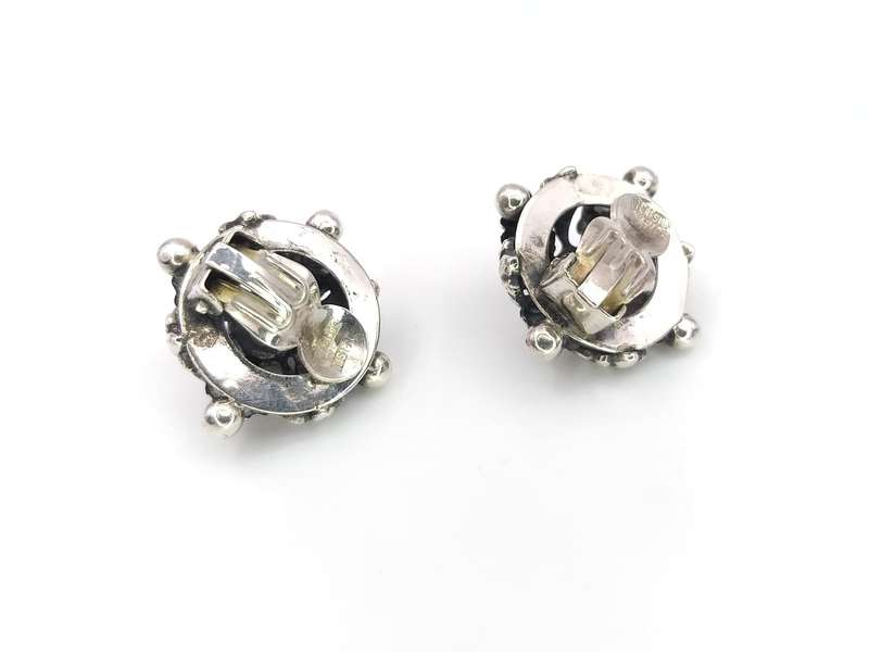 Sterling silver & turquoise clip-ons earrings by 'Candida' Joe Calafato