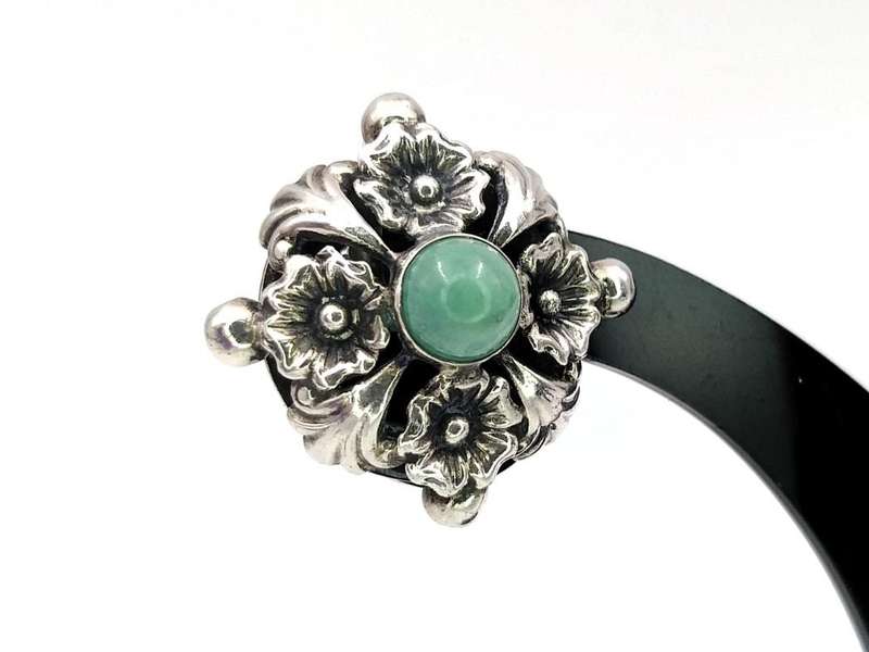 Sterling silver & turquoise clip-ons earrings by 'Candida' Joe Calafato