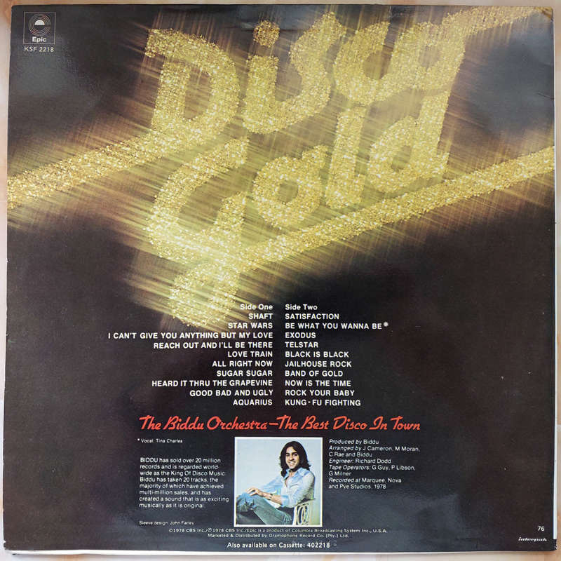 DISCO GOLD - 20 Golden Disco Greats - The Biddu Orchestra