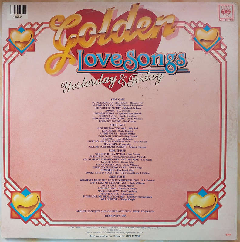 GOLDEN LOVE SONGS YESTERDAY & TODAY - Original Artists (Double Album) PINK VINYL