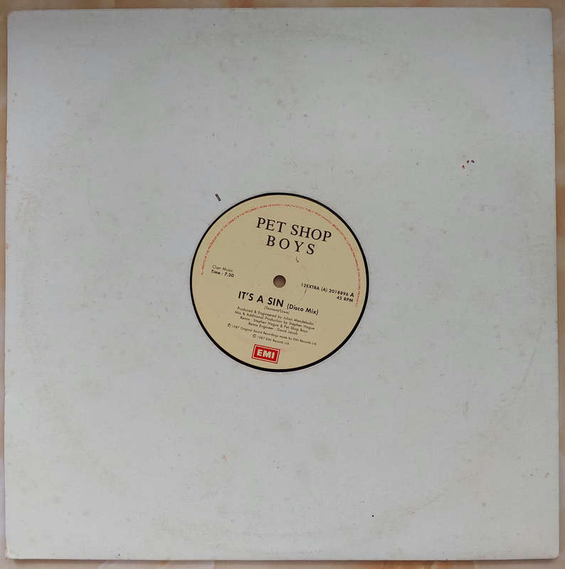 PET SHOP BOYS - It's A Sin - 12" MAXI SINGLE