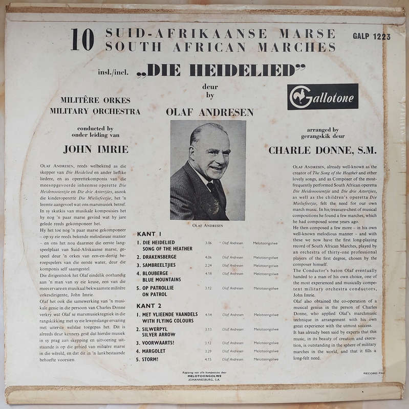 10 SOUTH AFRICAN MARCHES - Olaf Andersen - Military Orchestra