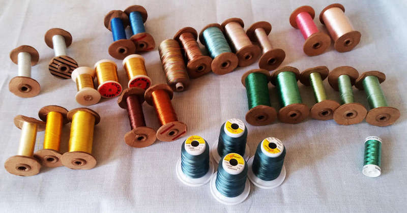 Metallic and shiny thread for sewing and embroidery - mixed colours job lot