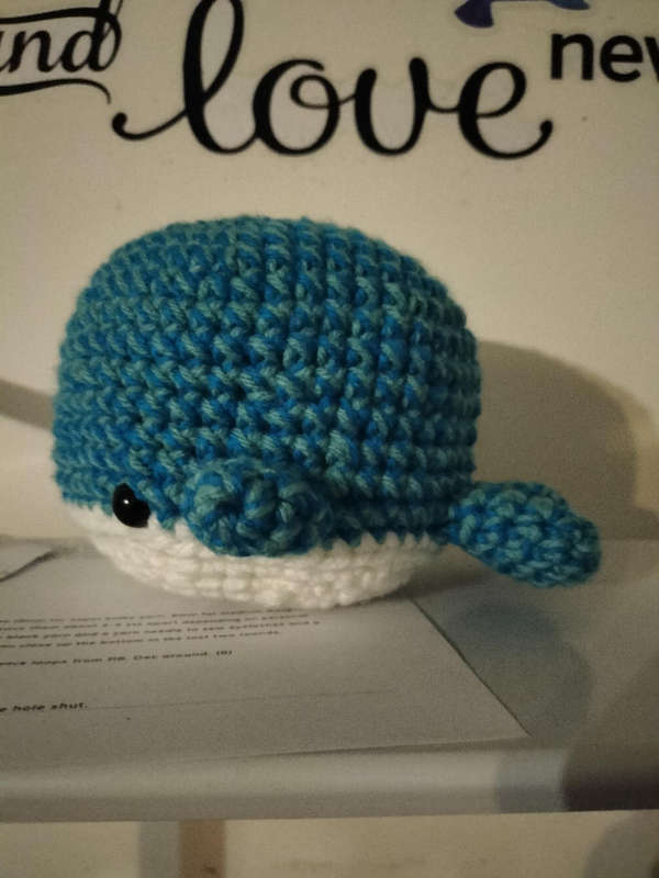 Crochet whale plushie