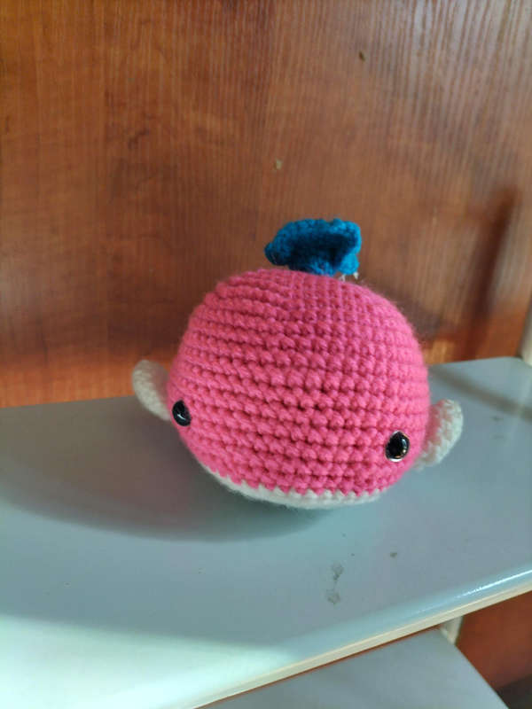 Crochet whale plushie
