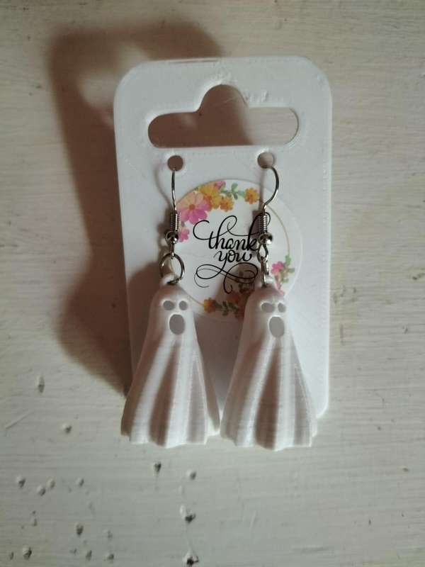 3D Printed Ghost Earrings