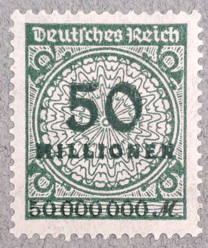 1923 Germany Deutsches Reich 50 Millionen Mark Stamp-Hyper Inflation -Unused