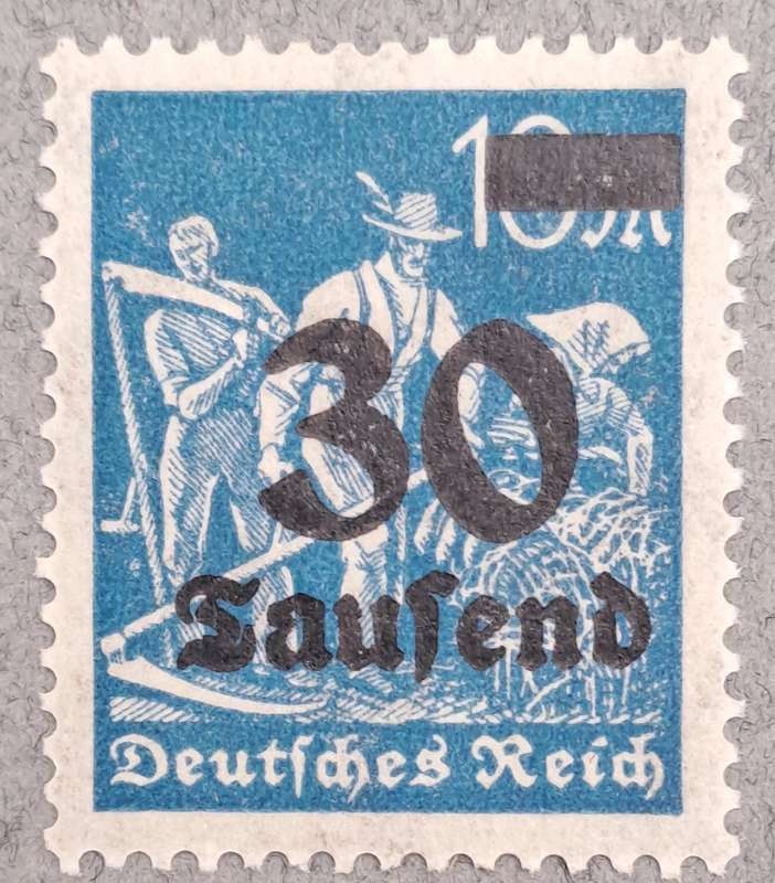 1923 Germany Deutsches Reich 30 Tausend Mark OVERPRINT  Stamp-Hyper Inflation -Unused