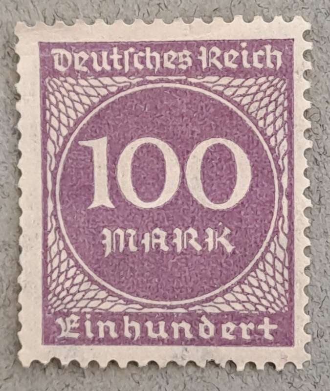 1923 Germany Deutsches Reich 100 Mark Stamp-Hyper Inflation -Unused