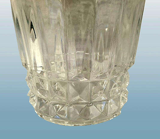 Vintage Cut Glass Ice Bucket with Metal Handle 135x132mm