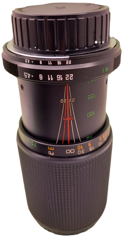 Pre-owned Makinon MC Zoom F70-200m 14,5  - 55mm Auto Focus Lens with bag and caps