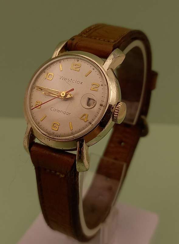 Pre-owned Vintage Ladies Westclox Mechanical watch with Leather strap- Not working
