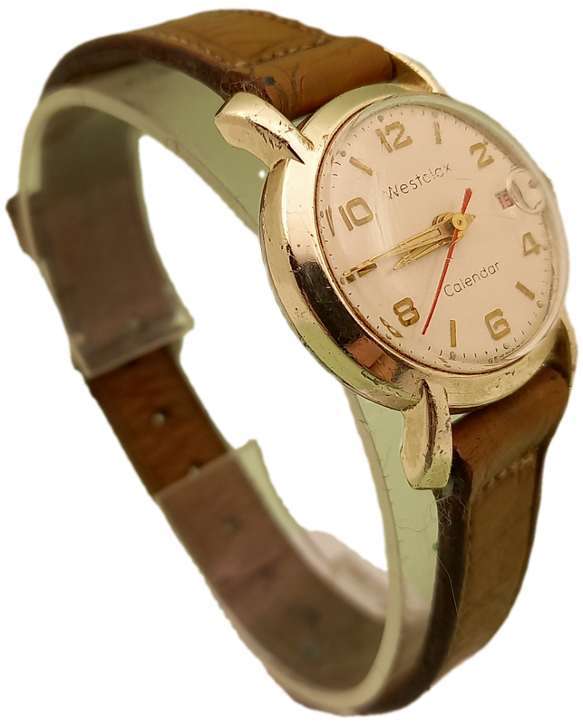 Pre-owned Vintage Ladies Westclox Mechanical watch with Leather strap- Not working