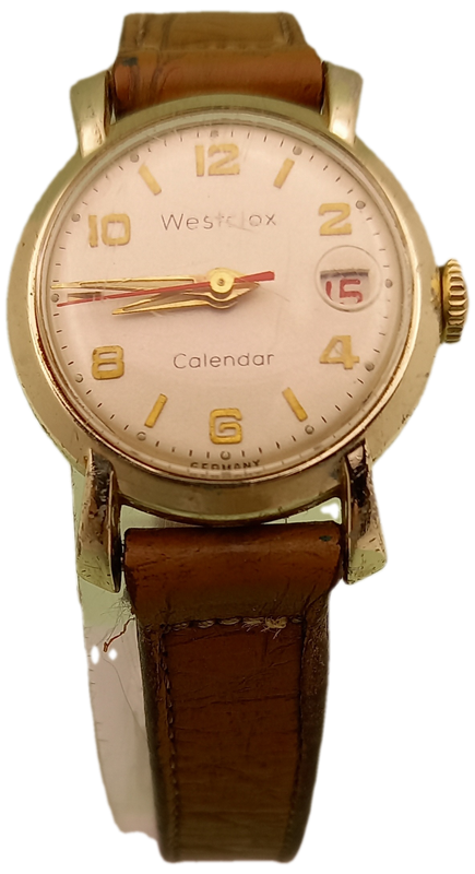 Pre-owned Vintage Ladies Westclox Mechanical watch with Leather strap- Not working