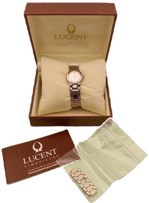 Pre-owned Ladies LUCENT Sapphire Quartz watch in Box -Working- 23kt Gold Plated