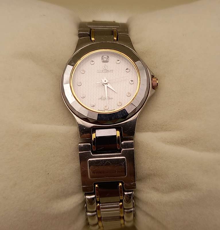Pre-owned Ladies LUCENT Sapphire Quartz watch in Box -Working- 23kt Gold Plated