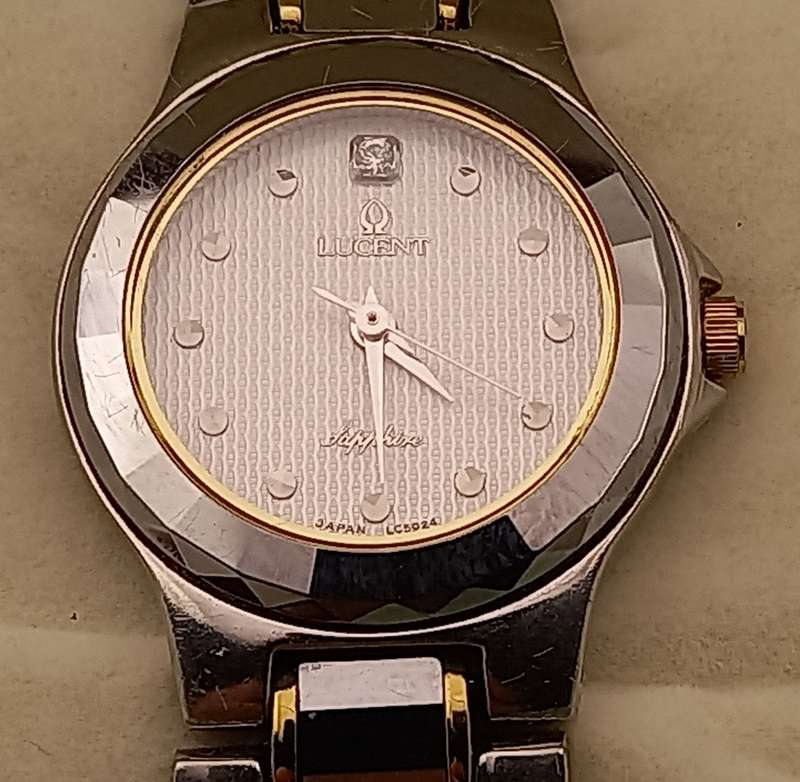 Pre-owned Ladies LUCENT Sapphire Quartz watch in Box -Working- 23kt Gold Plated