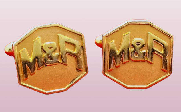 A Pair of Vintage M&R -24ct Plated Cufflinks  -No Box