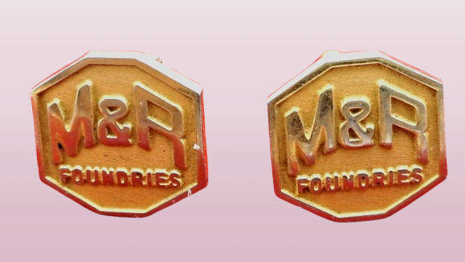 A Pair of Vintage M&R Foundries -24ct Plated Cufflinks  -No Box