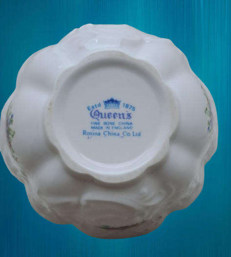 Vintage Queens Rosina Fine Bone China Sugar Basket made in England